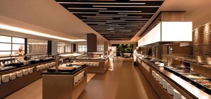 Frühstück, Mittagessen, Abendessen, internationale Küche 