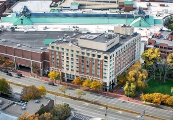 Hotel room view looking out at Kimpton Marlowe Hotel, an IHG Hotel
