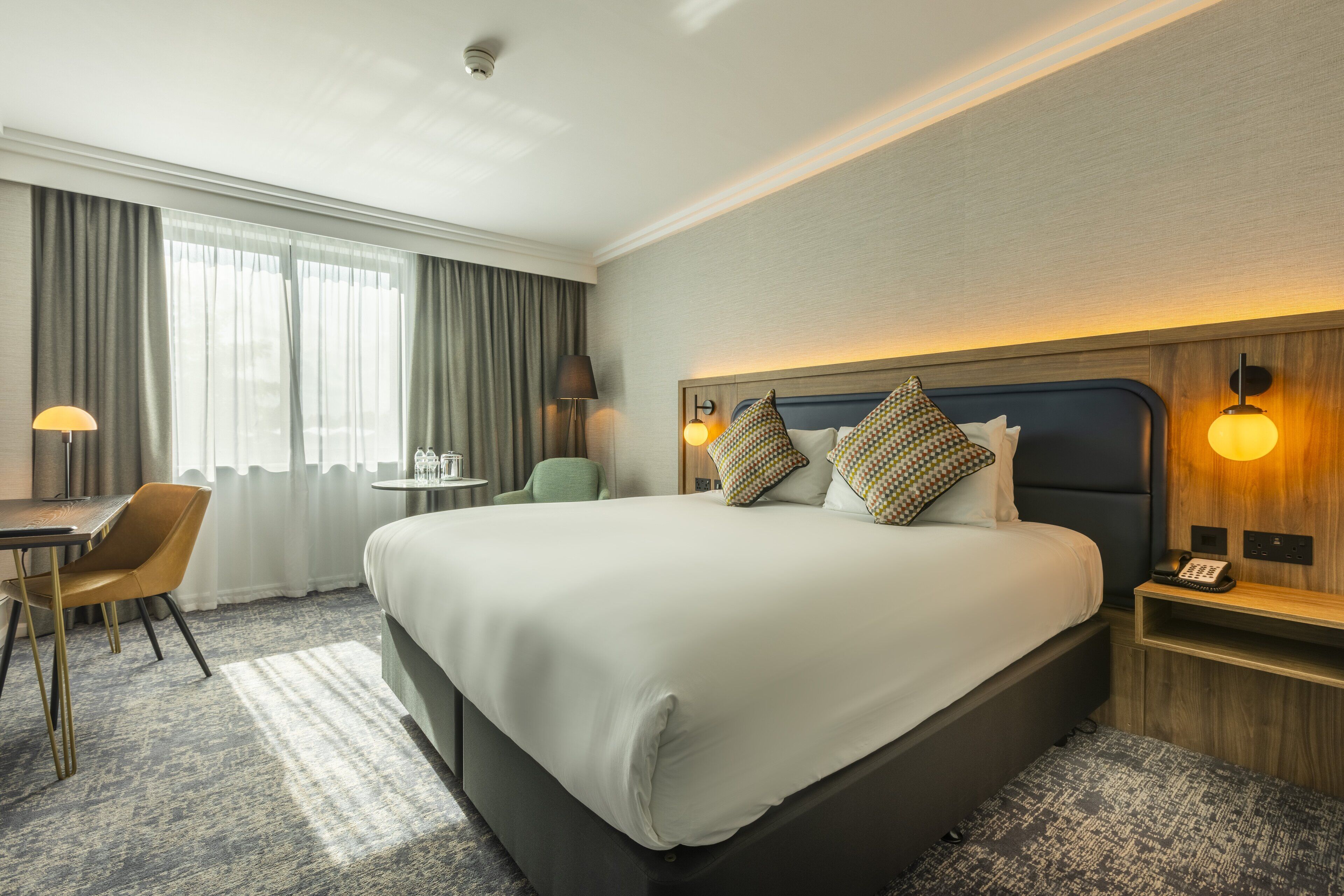 Hypo-allergenic bedding available, in-room safe, desk, laptop workspace