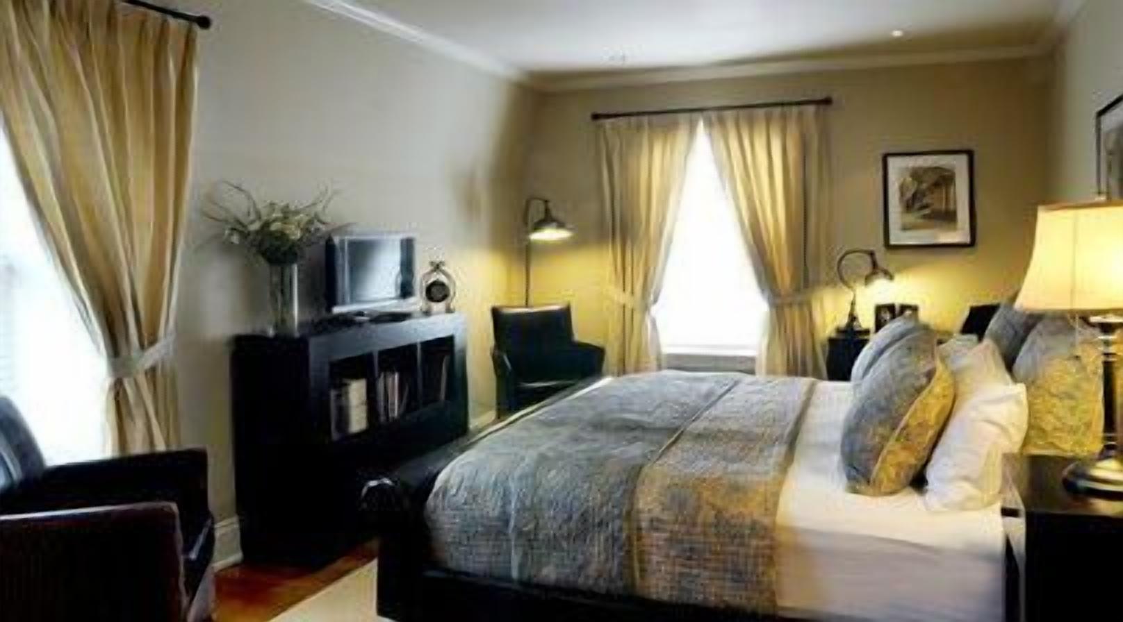 premium bedding, pillow-top beds, desk, laptop workspace