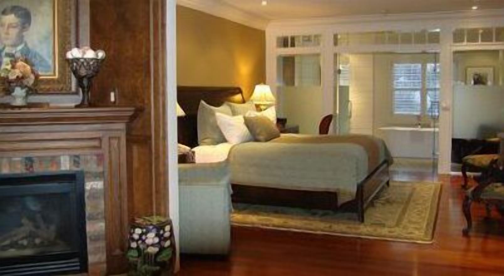 premium bedding, pillow-top beds, desk, laptop workspace