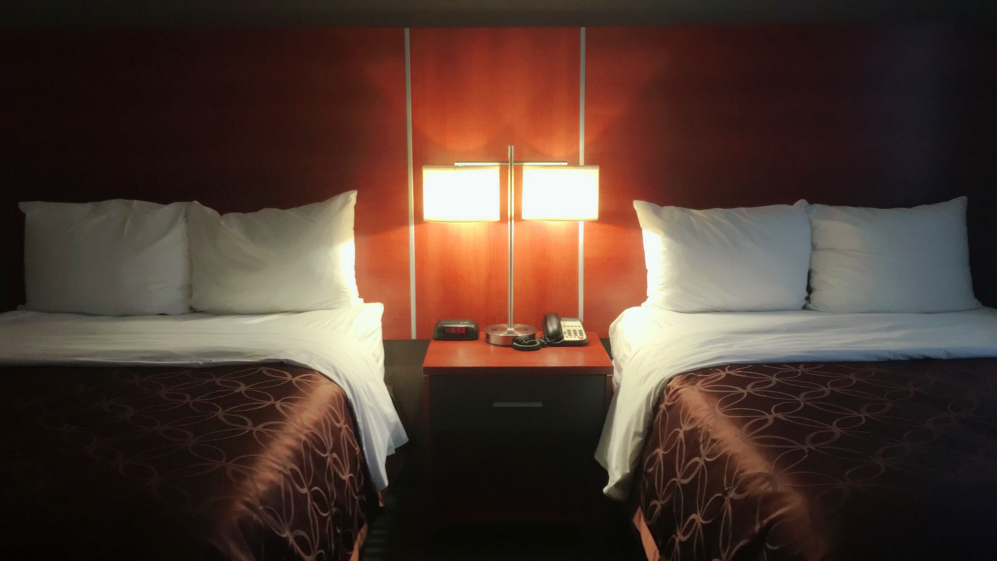 Room, 2 Double Beds, Non Smoking | In-room safe, desk, laptop workspace, iron/ironing board