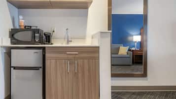 Desk, blackout curtains, soundproofing, iron/ironing board