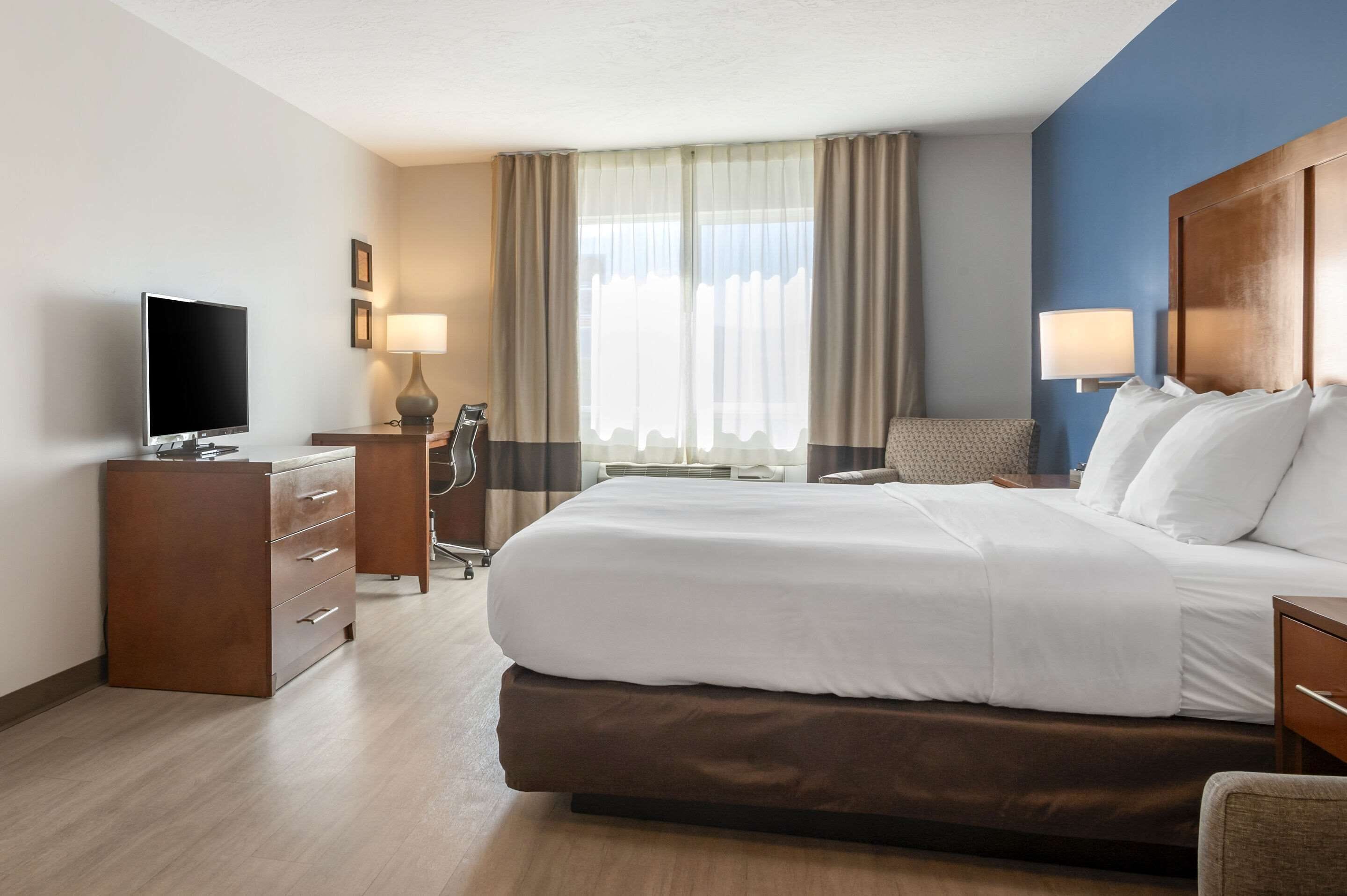 suite, 1 king bed with sofa bed, non smoking (pet friendly) | desk, blackout curtains, soundproofing, iron/ironing board