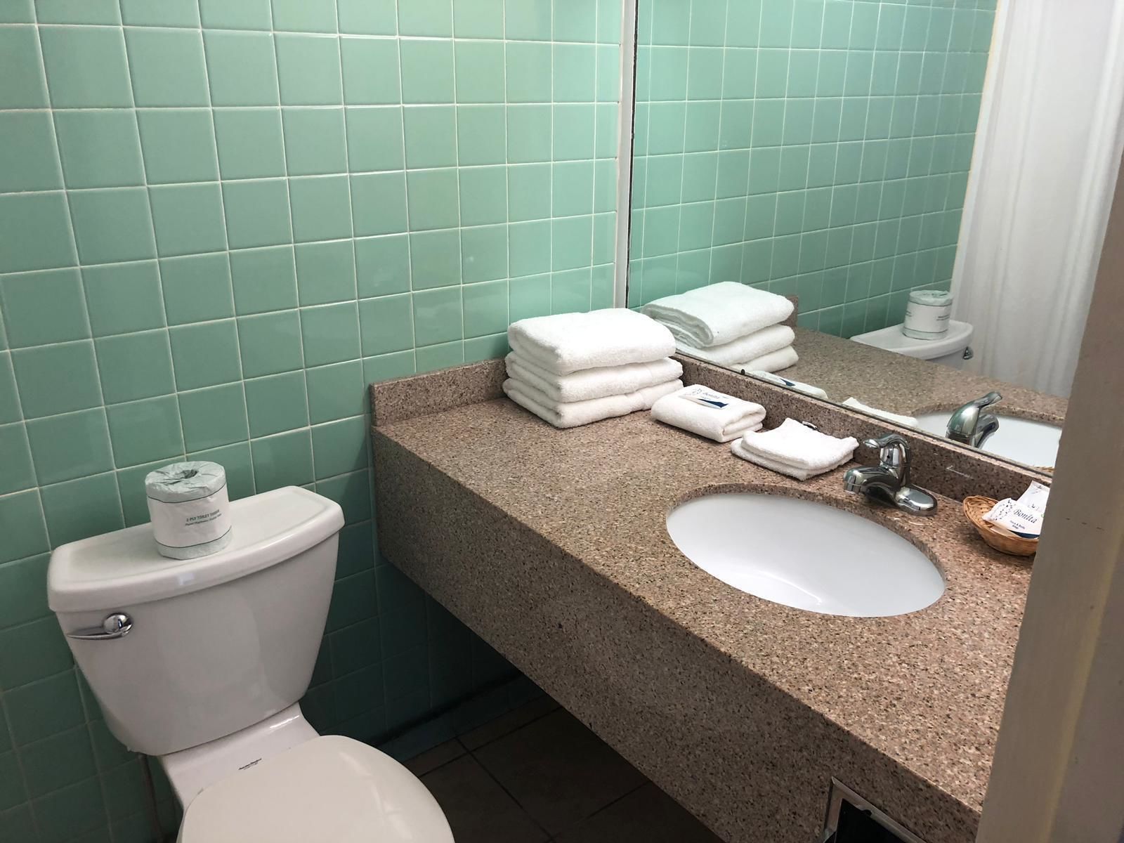 standard room, 2 double beds | bathroom | hair dryer, towels