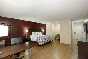 Habitación superior, 1 cama de matrimonio grande (Smoke Free) | Escritorio, cunas gratuitas, wifi gratis y ropa de cama