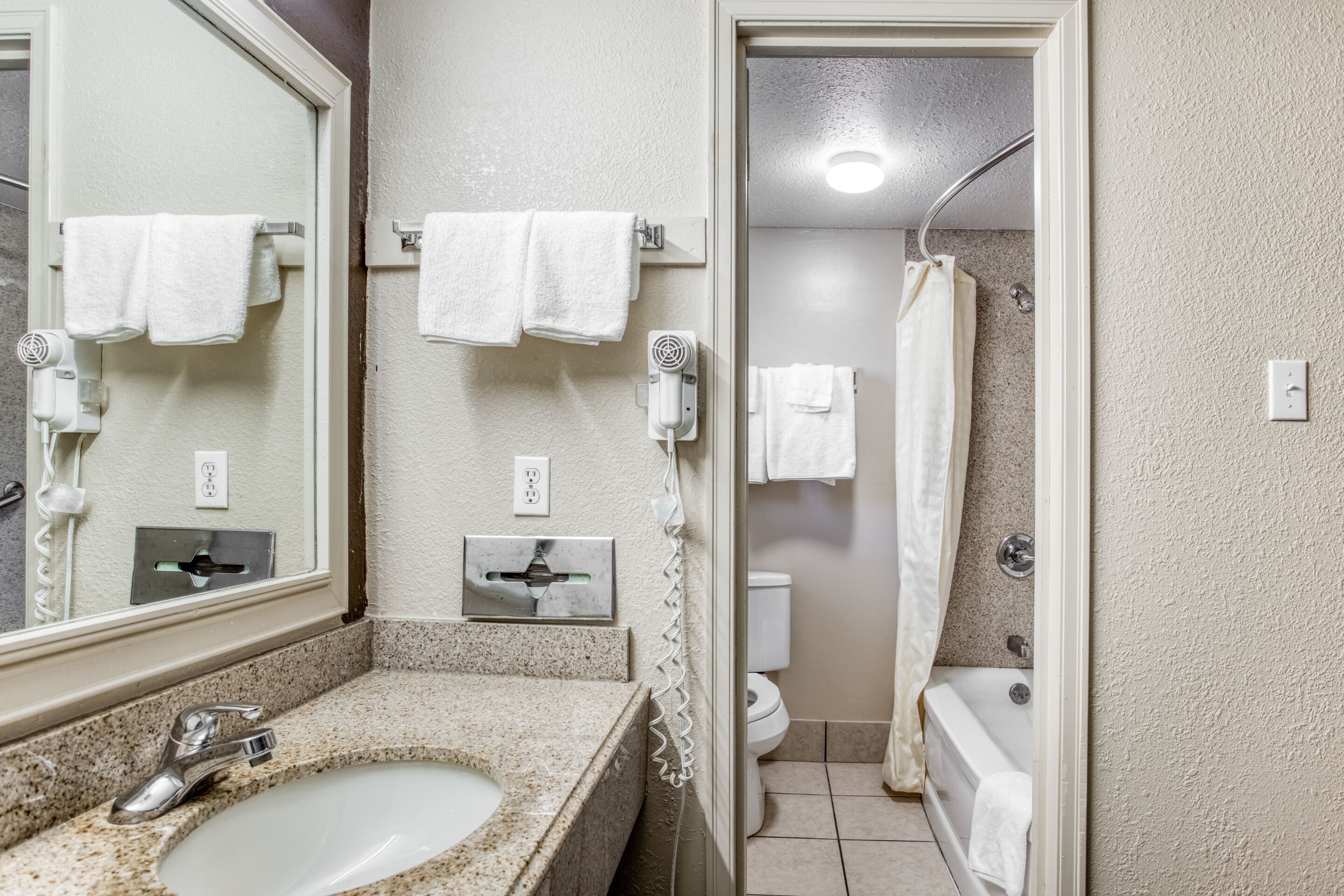 Free toiletries, hair dryer, towels