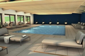 Indoor pool, pool loungers