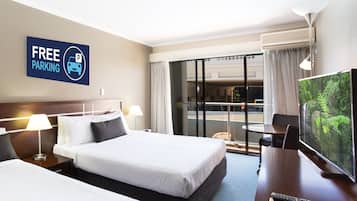 Individually decorated, individually furnished, desk, laptop workspace