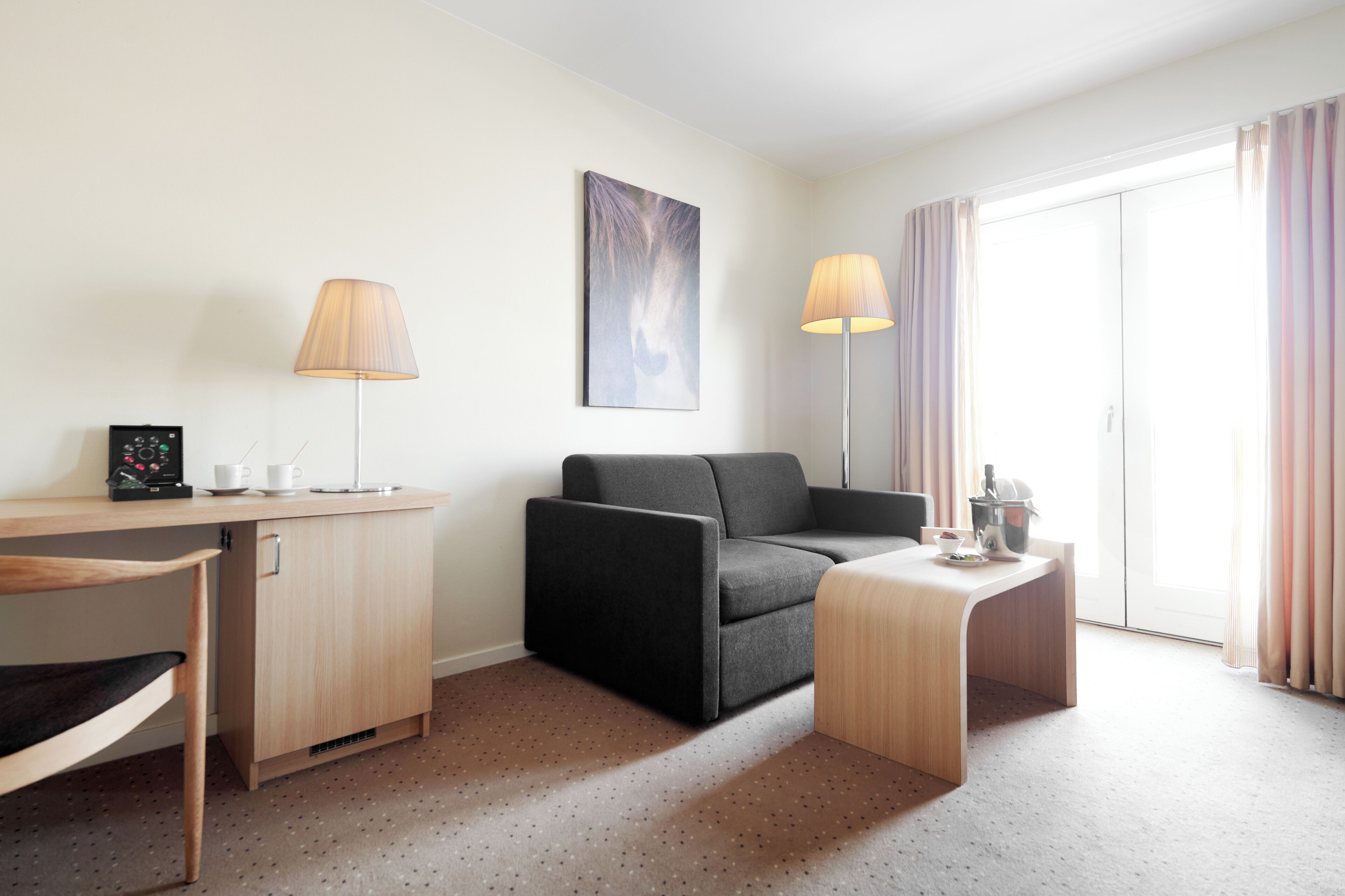 family room | 1 bedroom, desk, laptop workspace, blackout curtains