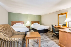 Desk, free WiFi, bed sheets