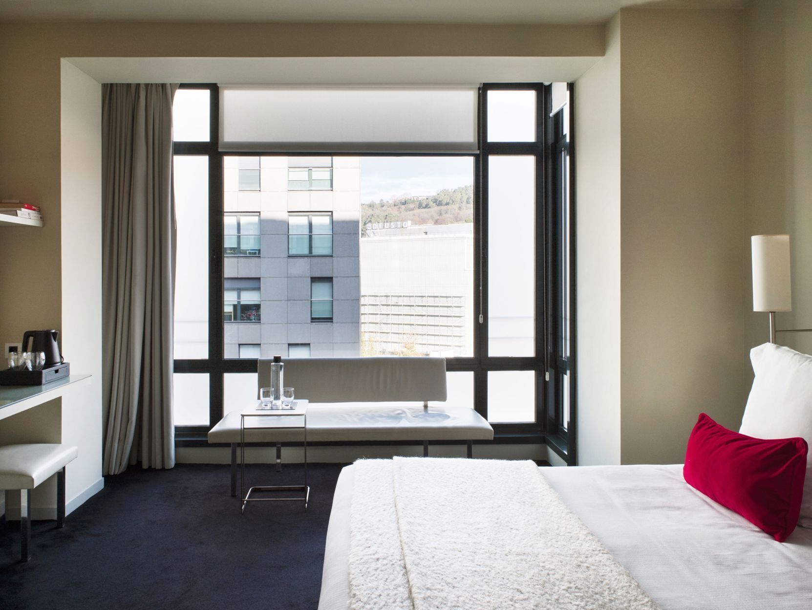 Egyptian cotton sheets, down comforters, memory foam beds, minibar