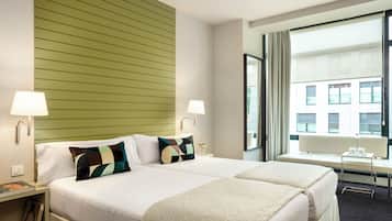 Egyptian cotton sheets, down comforters, memory foam beds, minibar