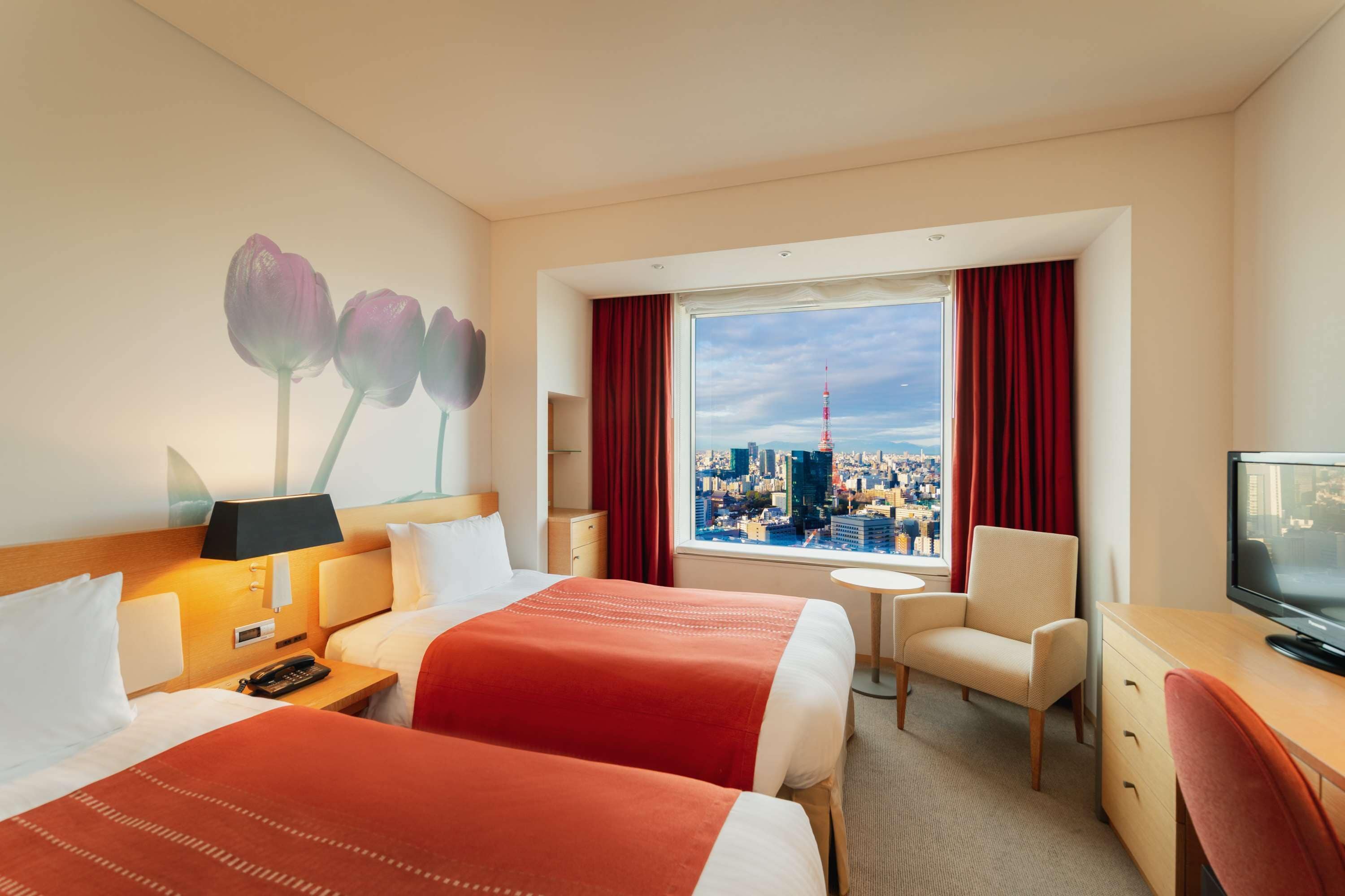 트윈룸, 금연 (Tokyo Tower side,above 25F) | 고급 침구, 객실 내 금고, 책상, 노트북 작업 공간