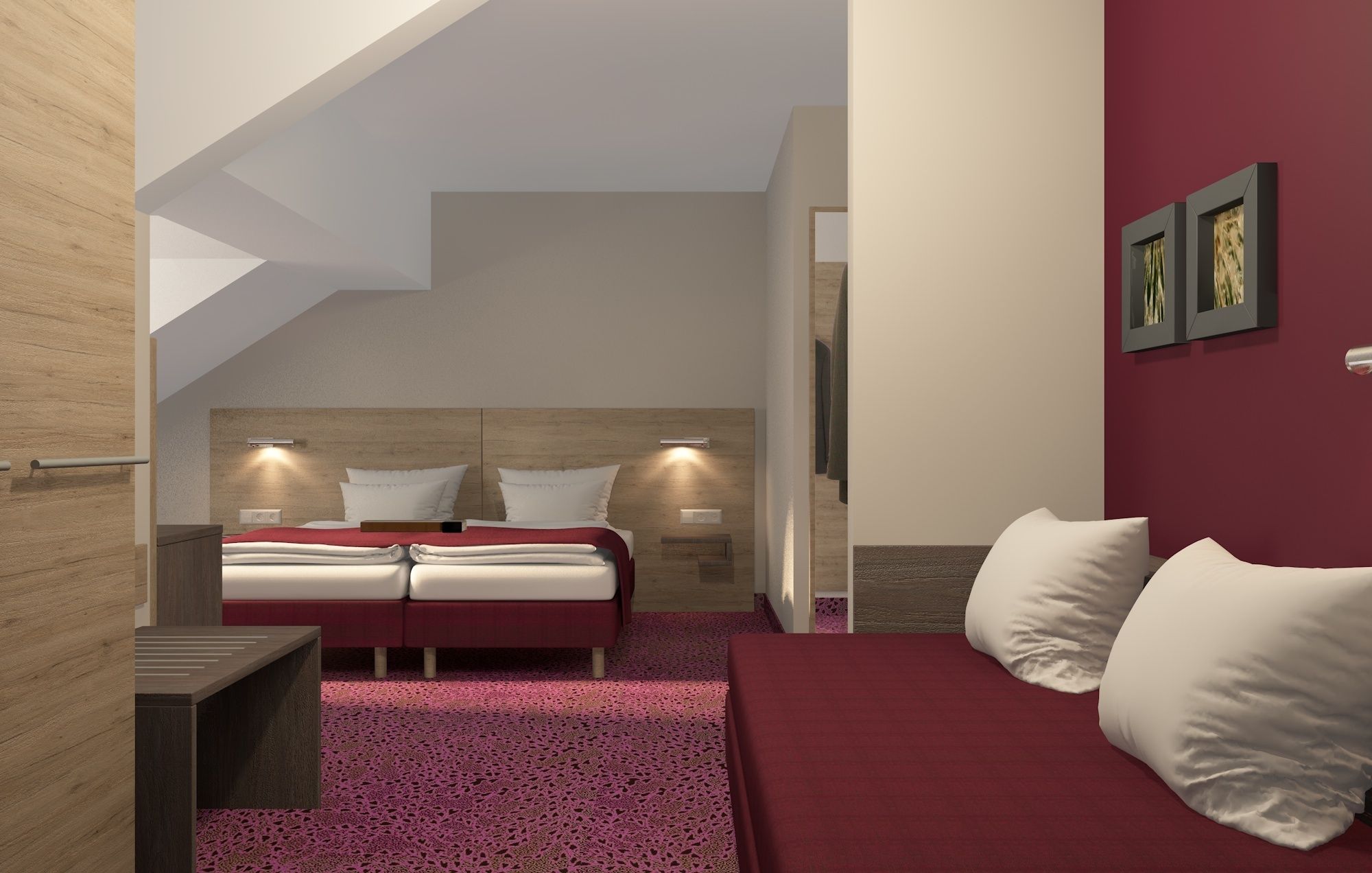 Comfort-Doppelzimmer | Schreibtisch, laptopgeeigneter Arbeitsplatz, Verdunkelungsvorhänge