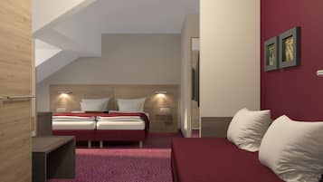 Comfort-Doppelzimmer | Schreibtisch, laptopgeeigneter Arbeitsplatz, Verdunkelungsvorhänge