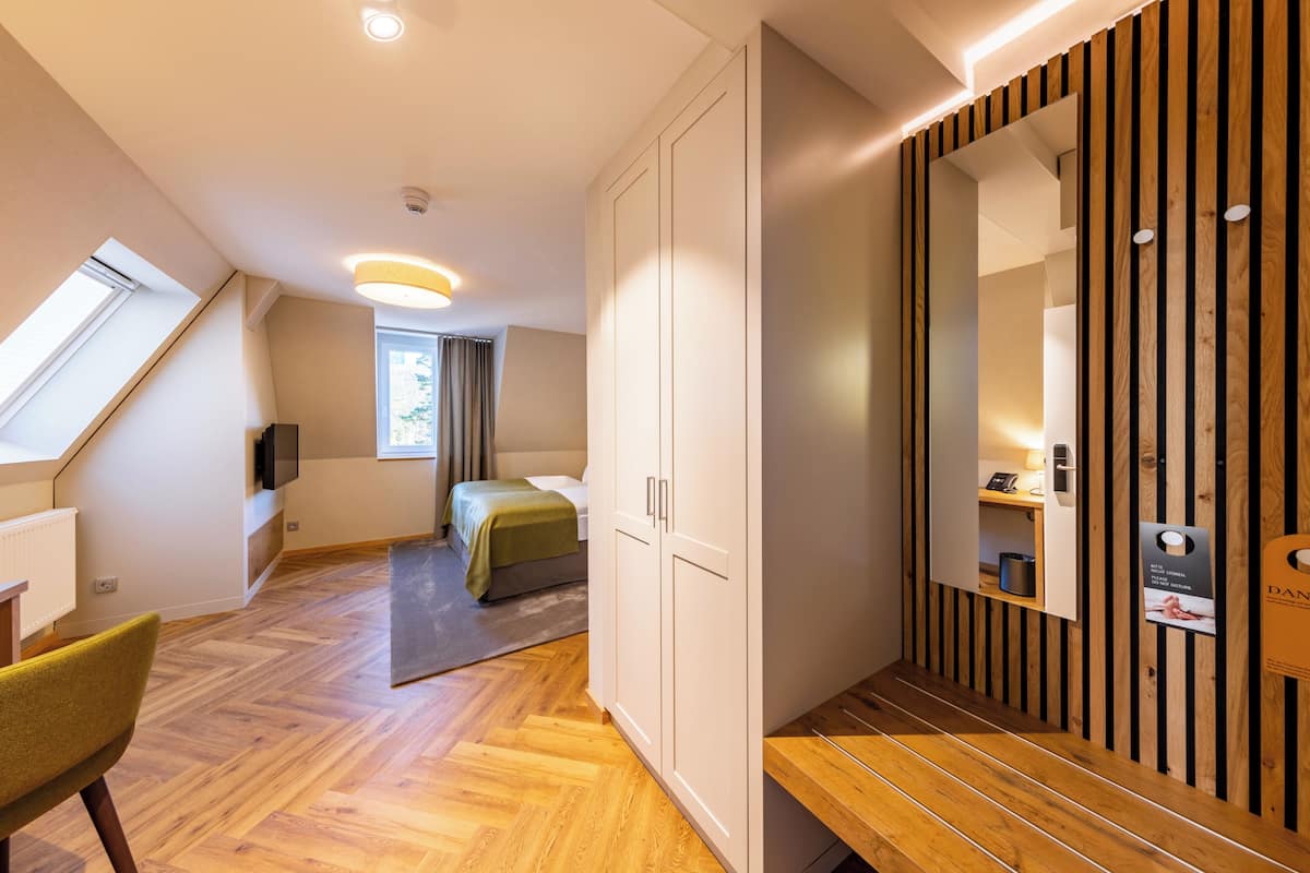 Suite | Hypo-allergenic bedding, minibar, in-room safe, desk