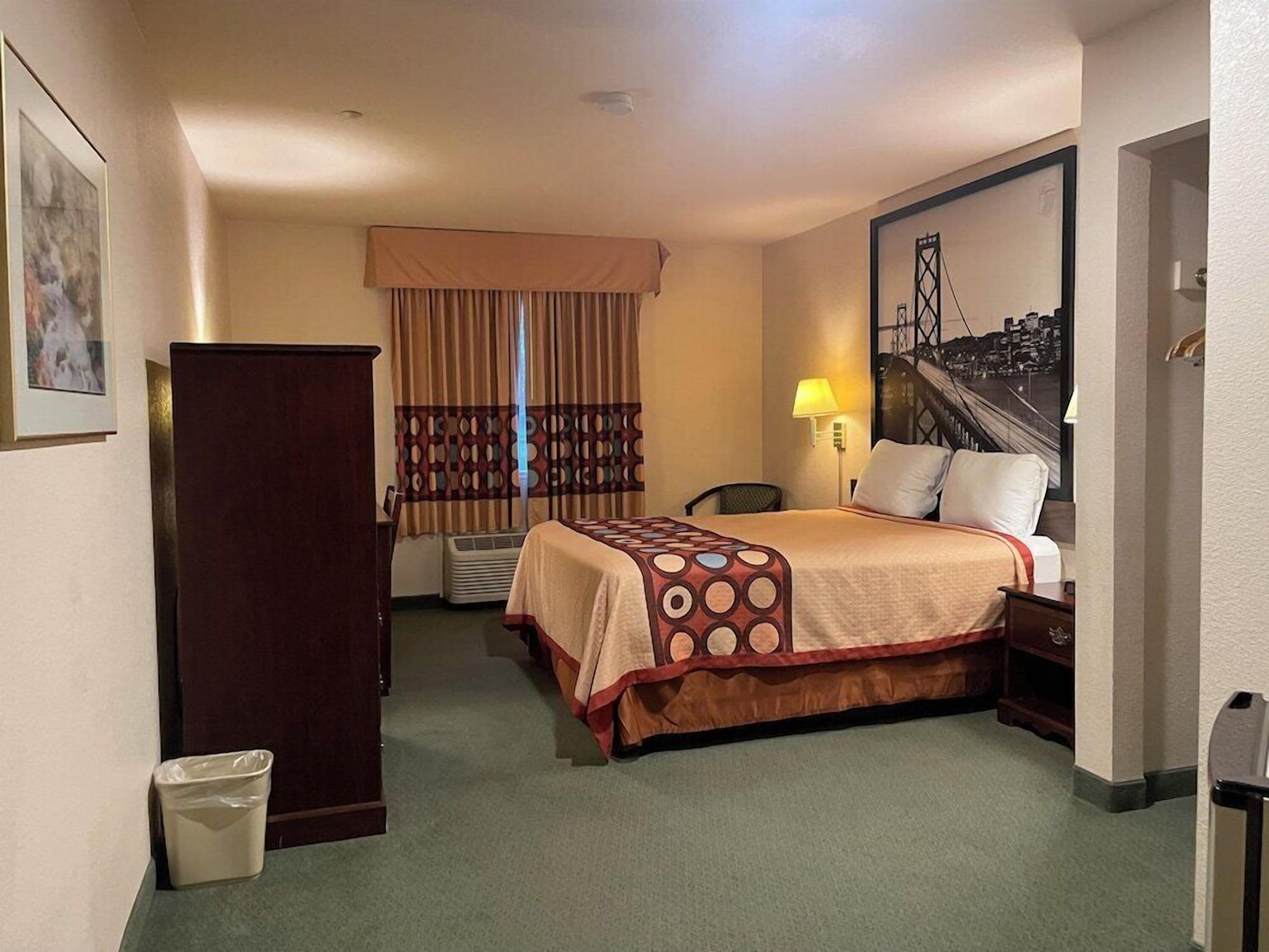 Desk, blackout drapes, iron/ironing board, free WiFi