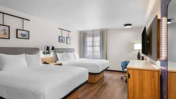 2 Queen Beds, Premium Room, Non Smoking | Premium bedding, pillow-top beds, desk, iron/ironing board
