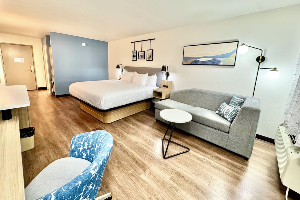 Business Room, 1 King Bed, Non Smoking | Desk, iron/ironing board, free cribs/infant beds, free WiFi