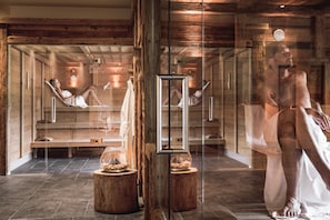 Couples treatment room(s), sauna, hot tub, steam room, body treatments