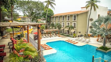 2 outdoor pools, open 8:00 AM to 10:00 PM, pool loungers