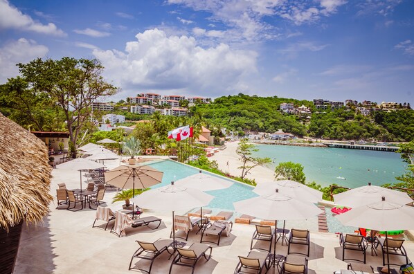 Outdoor pool, pool loungers