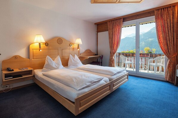Twin Room, Balcony, Mountain View | In-room safe, desk, free cots/infant beds, rollaway beds