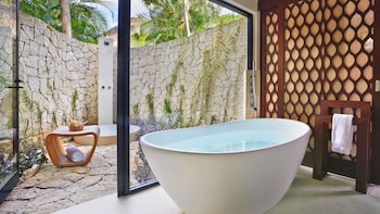 Signature Villa (with Private Plunge Pool and Deck) | Bathroom | Shower, designer toiletries, hair dryer, bathrobes at Viceroy Riviera Maya, a Luxury Villa Resort