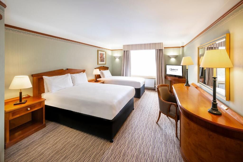 In-room safe, desk, laptop workspace, soundproofing