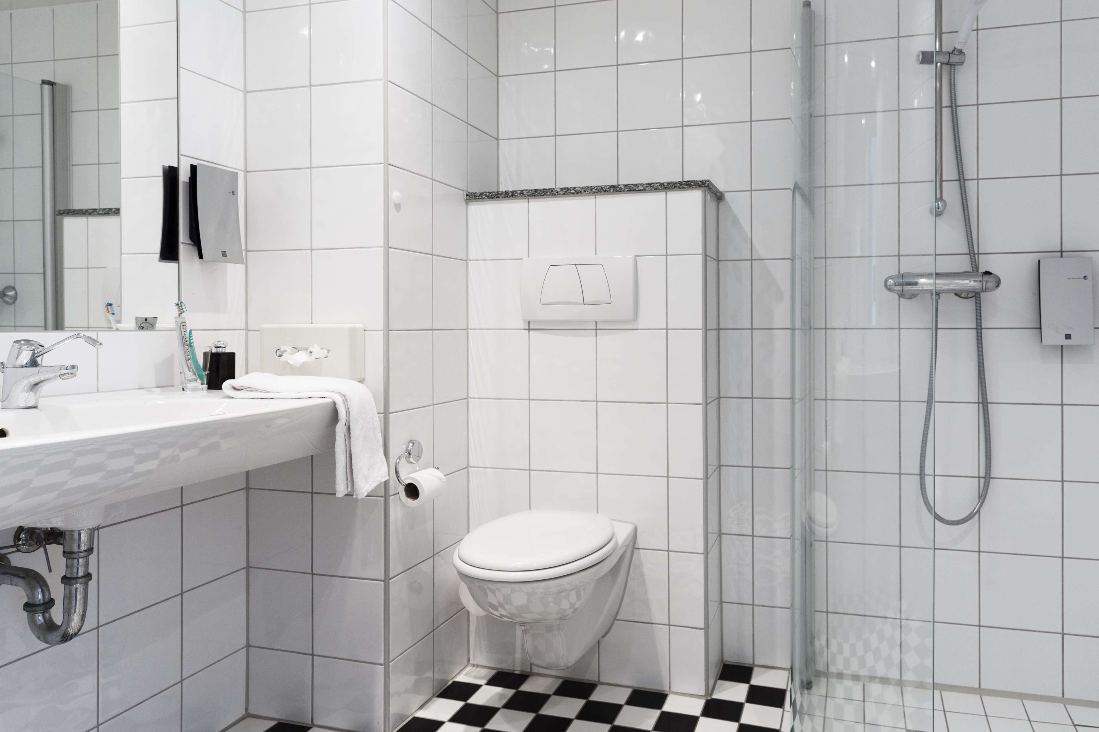 free toiletries, hair dryer, towels, soap