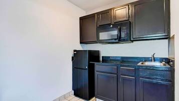 Fridge, microwave, coffee/tea maker