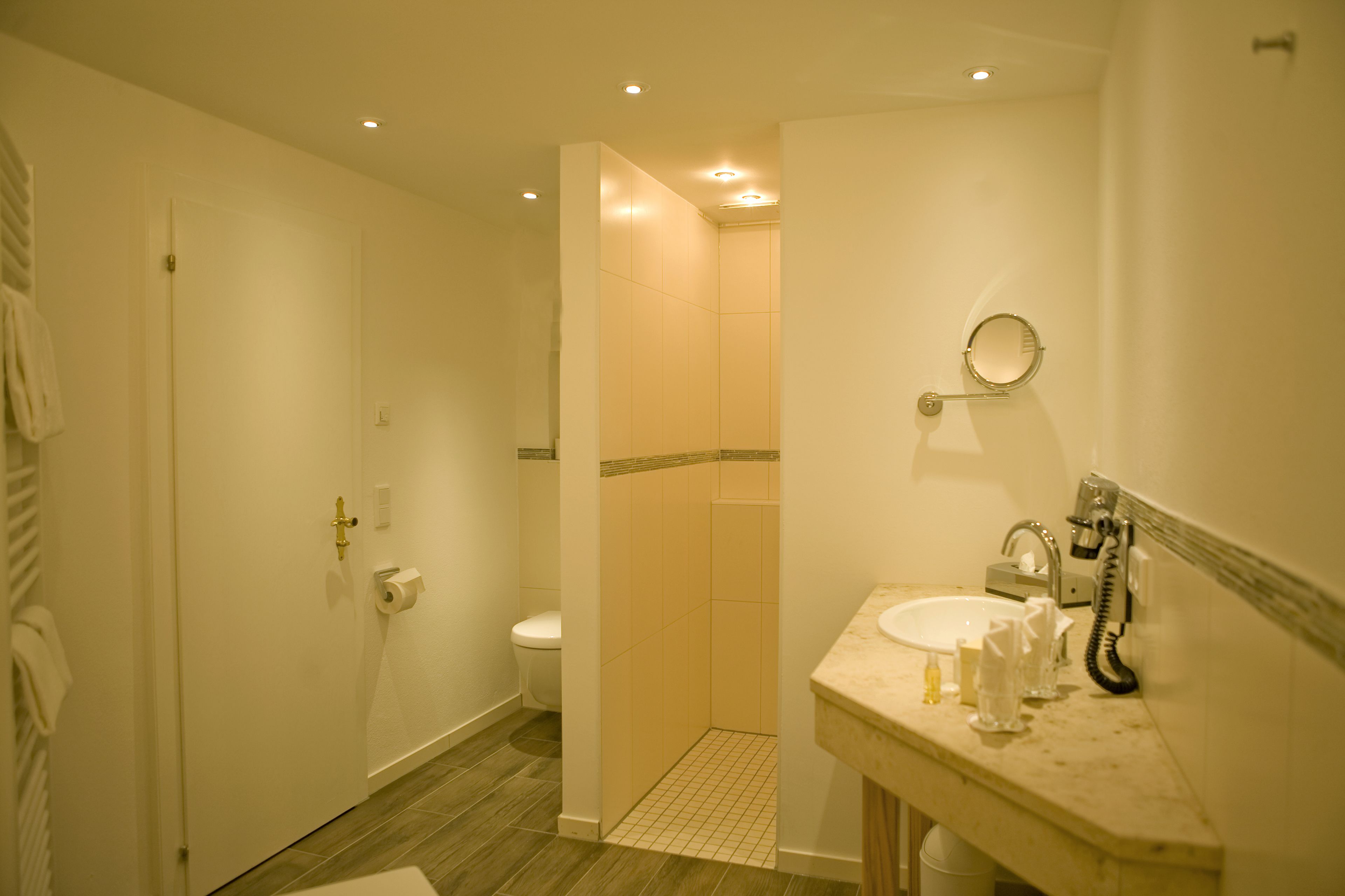 free toiletries, hair dryer, bathrobes, towels