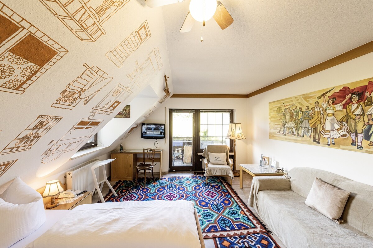 Desk, blackout drapes, iron/ironing board, free WiFi