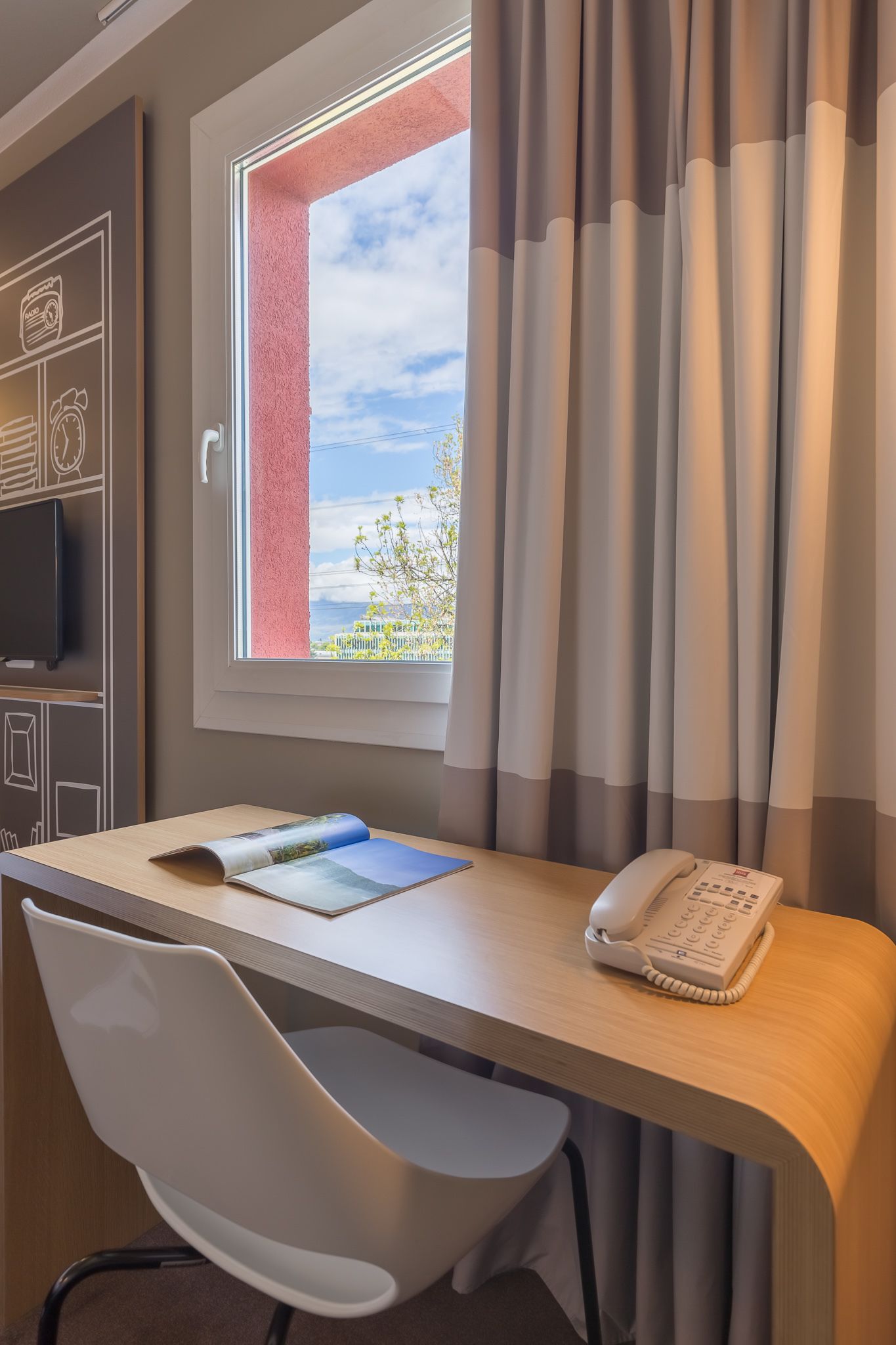 premium bedding, desk, blackout curtains, soundproofing