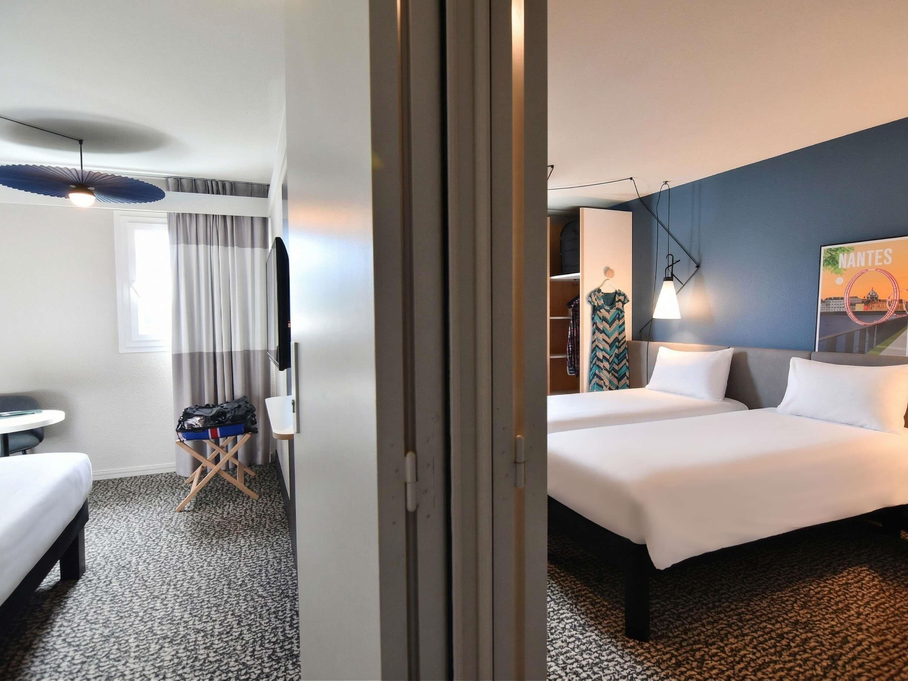 Room, 2 Double Beds, Connecting Rooms | Premium bedding, pillow-top beds, desk, laptop workspace