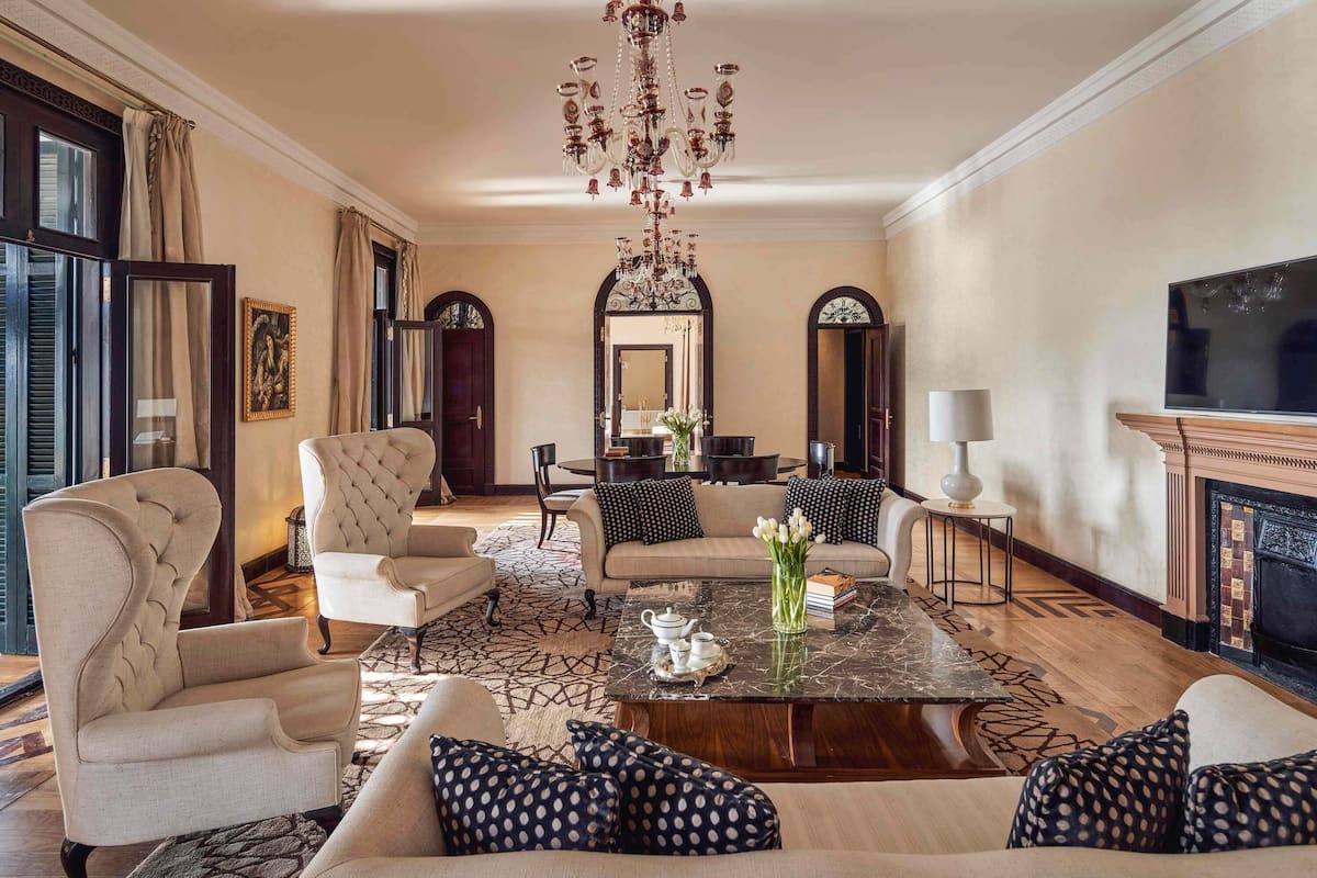 Suite, 1 letto king, terrazzo, vista fiume (Sir Winston Churchill Suite. Palace) | Biancheria in cotone egiziano, biancheria da letto di alta qualità