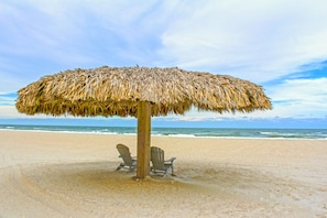 On the beach, white sand, surfing