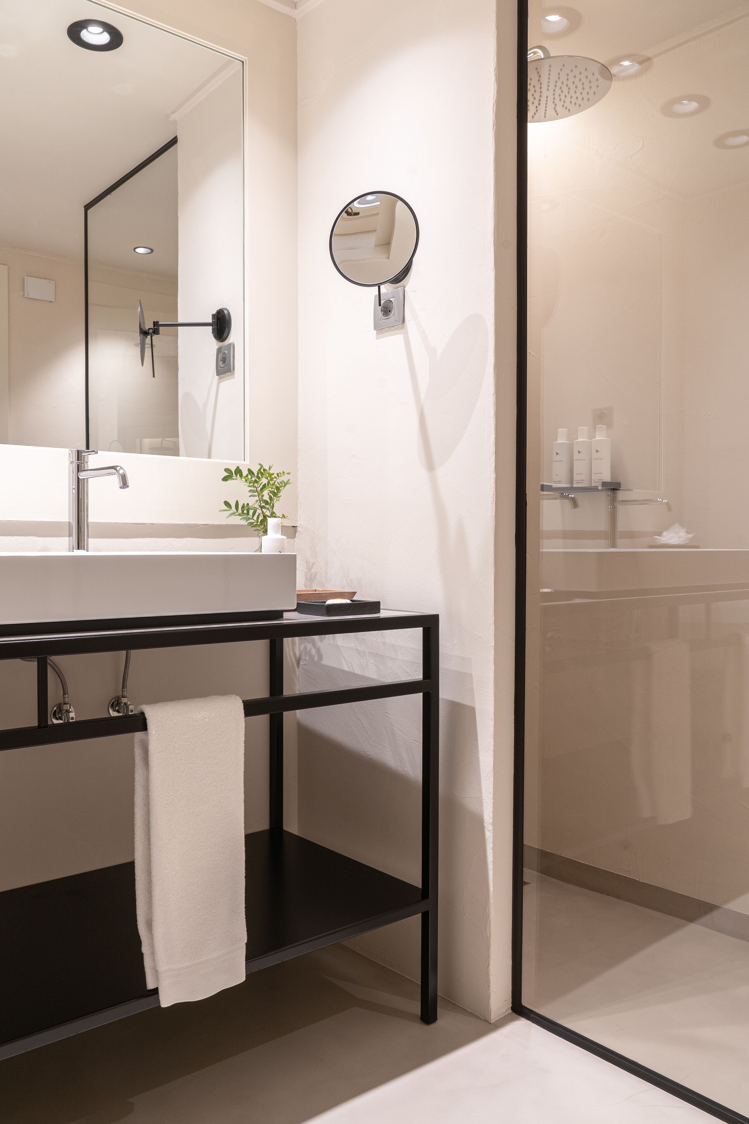 suite, terrace, garden area (spa access included) | bathroom | shower, free toiletries, hair dryer, bathrobes