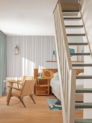 Sviitti, valtamerinäköala (Duplex) | Ylelliset vuodevaatteet, minibaari, tallelokero huoneessa