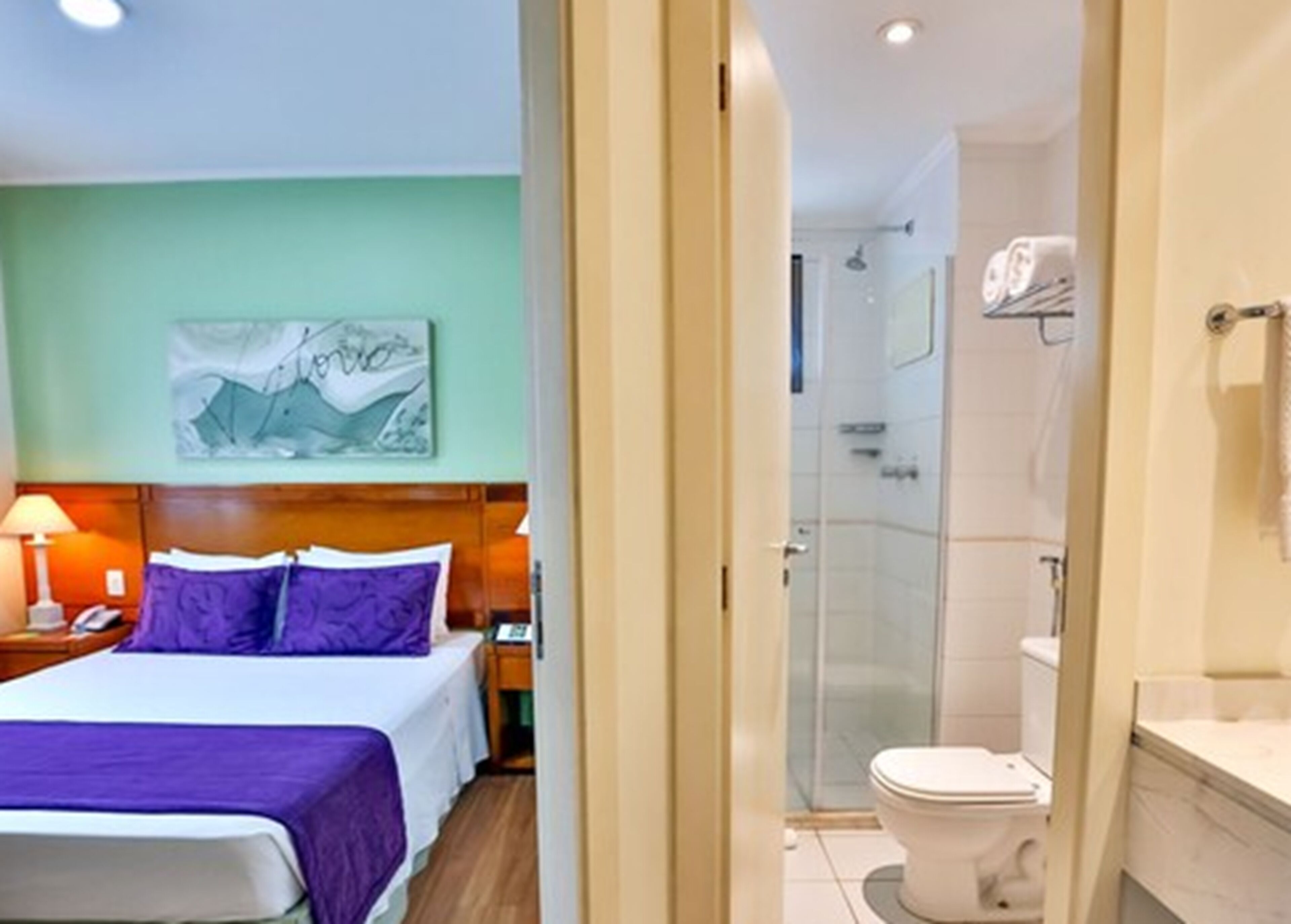 family room | bathroom | shower, hair dryer, towels