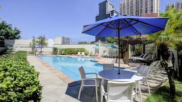 Outdoor pool, pool loungers