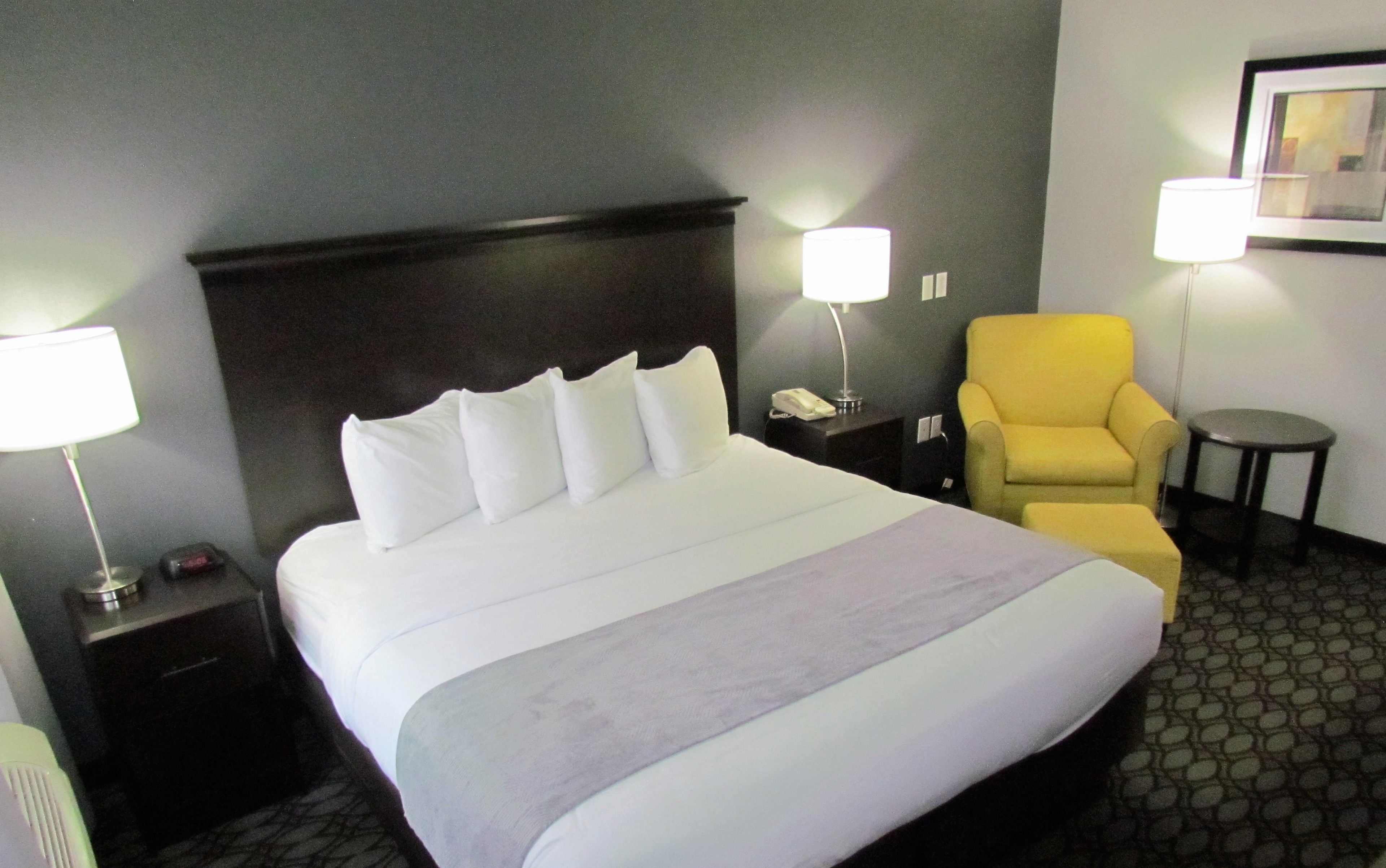 standard room, 1 king bed, accessible, non smoking | desk, blackout curtains, soundproofing, iron/ironing board