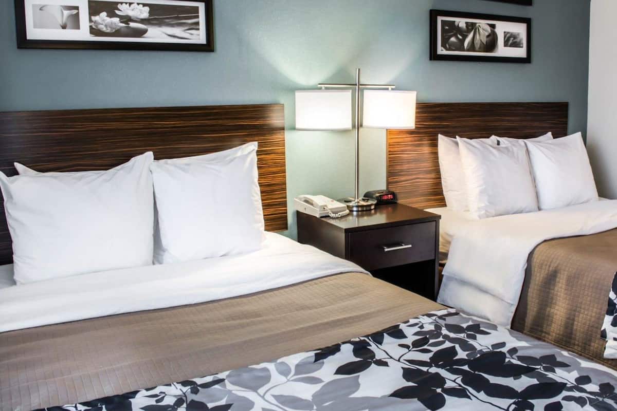 Standard Double Room, 2 Double Beds, Non Smoking | In-room safe, desk, blackout drapes, iron/ironing board