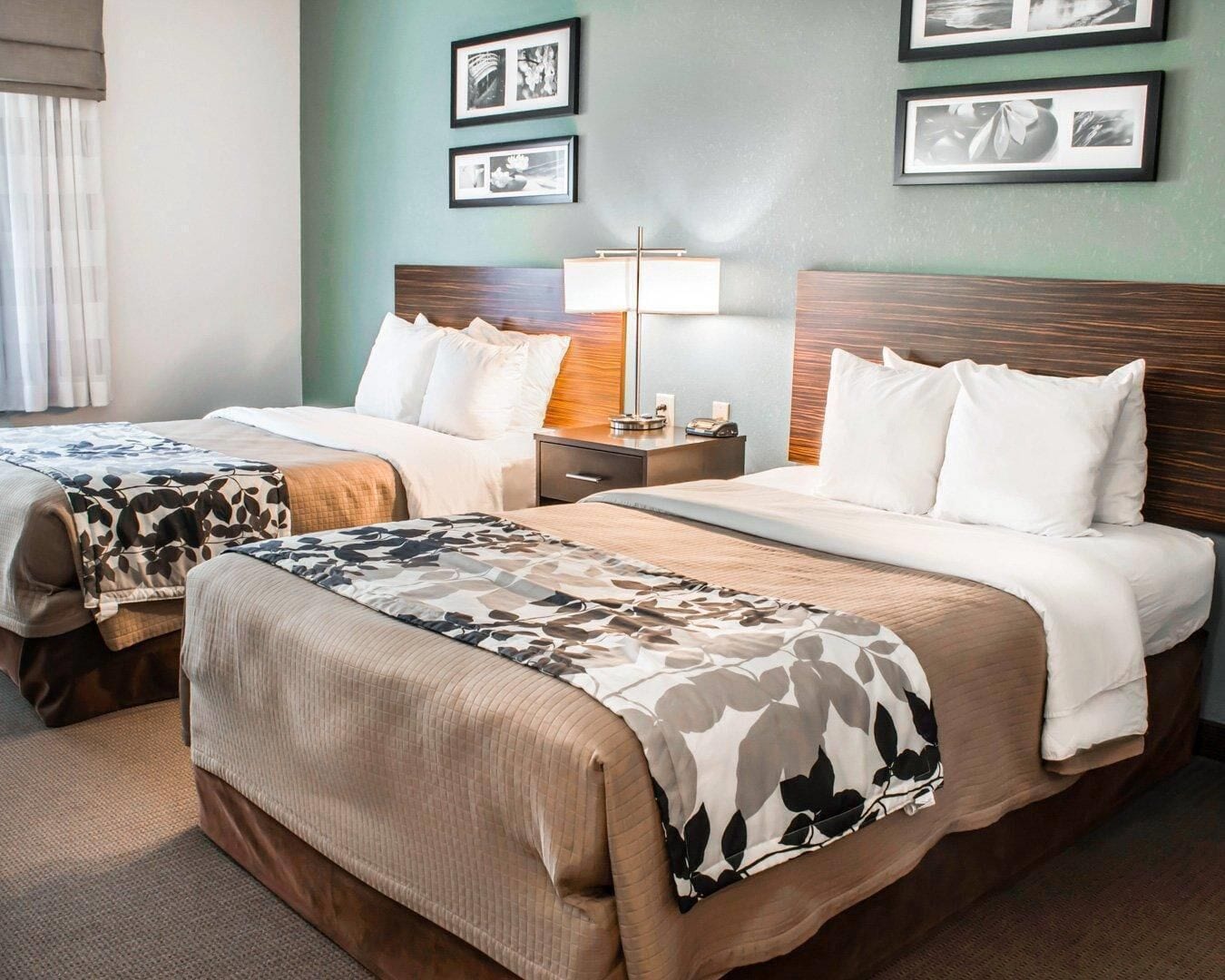 Standard Double Room, 2 Double Beds, Non Smoking | In-room safe, desk, blackout curtains, iron/ironing board