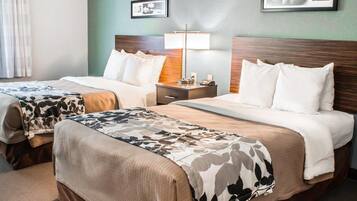 Standard Double Room, 2 Double Beds, Non Smoking | In-room safe, desk, blackout curtains, iron/ironing board