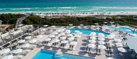 10 outdoor pools, pool cabanas (surcharge), pool umbrellas