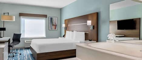 Standaard kamer, 1 kingsize bed, niet-roken, bubbelbad | Pillowtop-bedden, een kluis op de kamer, een bureau, een laptopwerkplek