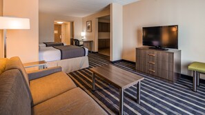 In-room safe, laptop workspace, blackout drapes, soundproofing