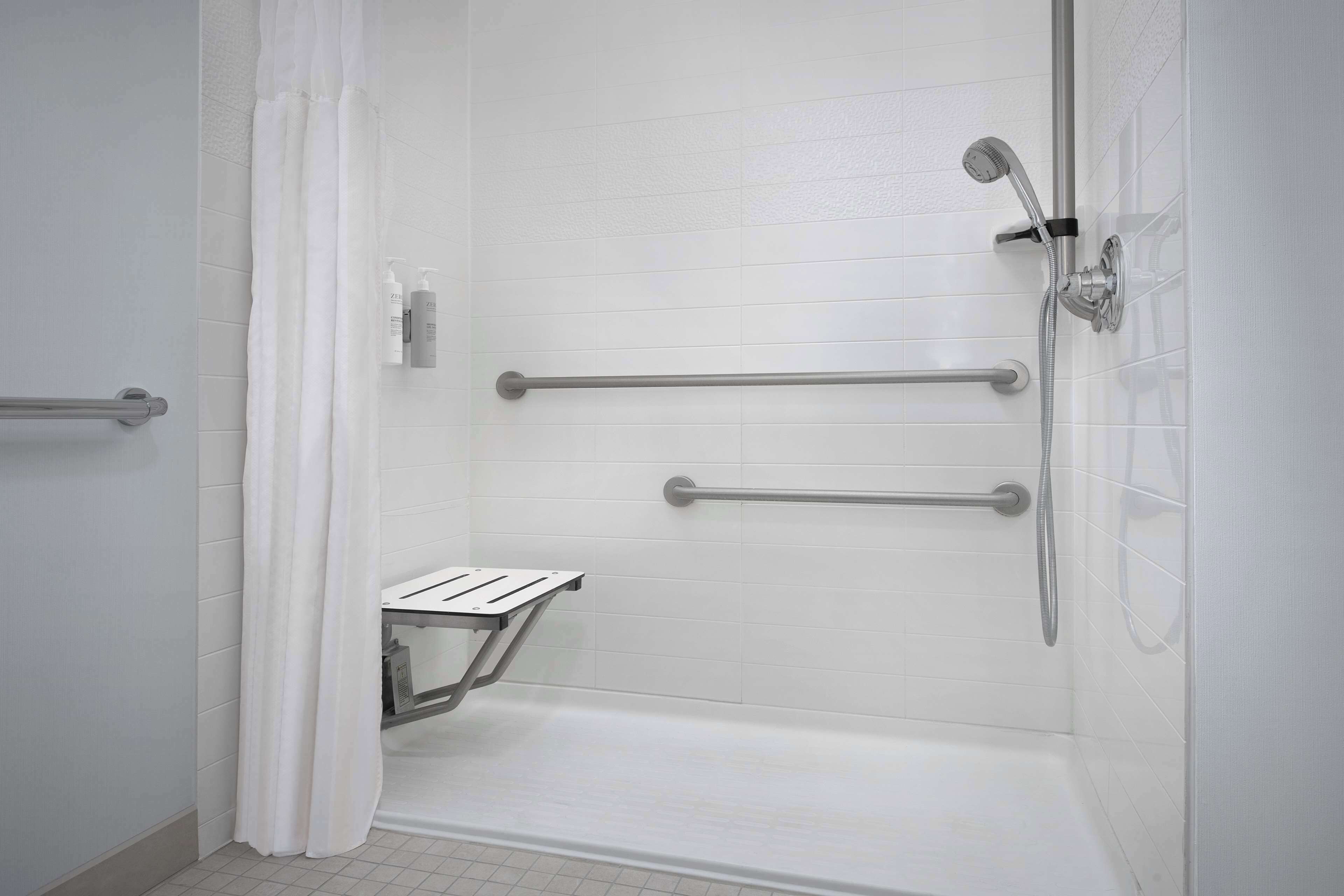 room, 1 king bed, accessible (roll-in shower) | bathroom shower